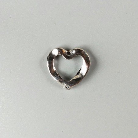 Connettore In Zama Forma Cuore 21X19mm-Argentato 1pz