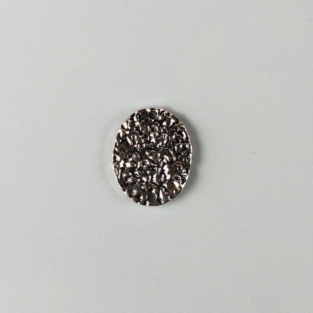 Connettore In Zama Forma Ovale Martellato Ossidata 18X23mm-Argentato 1pz