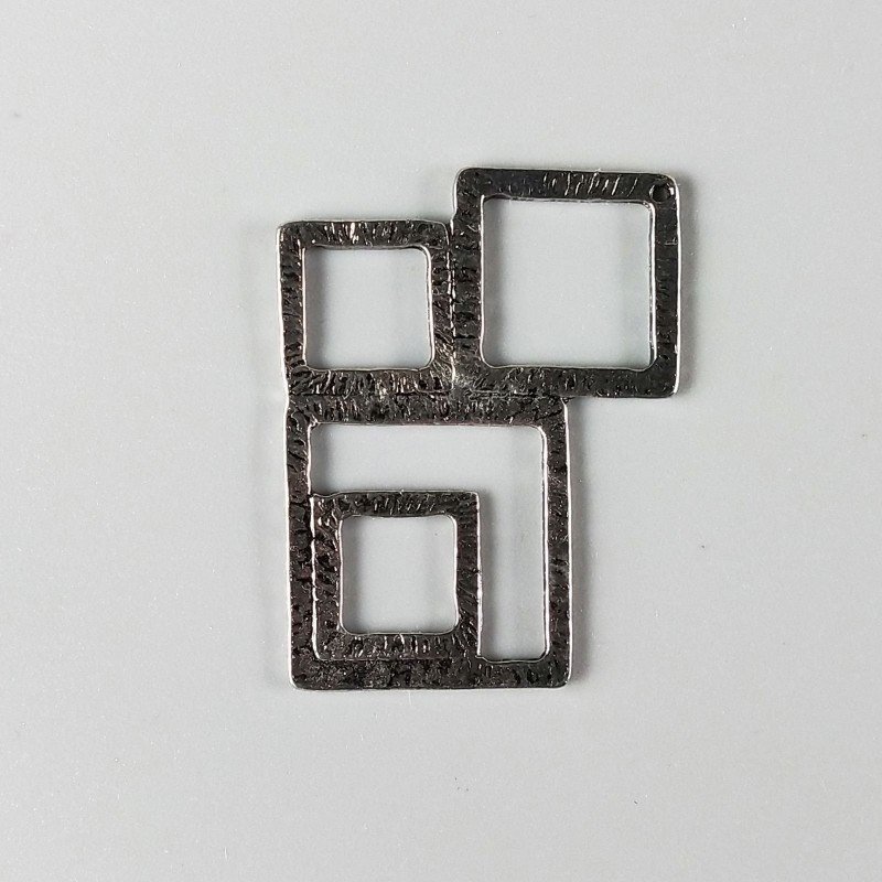 Ciondolo In Zama Forma Fantasia Ossidata 43X33mm-Argentato 1pz