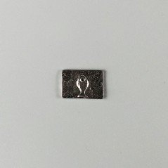 Connettore In Zama Forma Rettangolo Martellato Pesce Ossidata 18X12mm-Argentato 1pz