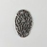 Connettore In Zama Forma Ovale Lavorato Filigrana Ossidata 44X27mm-Argentato 1pz