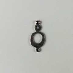 Connettore In Zama Forma Fantasia Doppio Gancio 31X14mm -Argentato 1pz