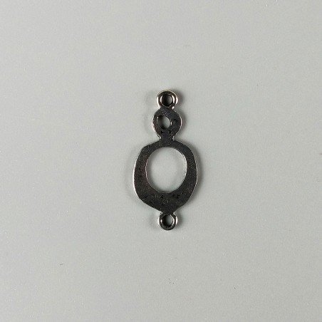 Connettore In Zama Forma Fantasia Doppio Gancio 31X14mm -Argentato 1pz
