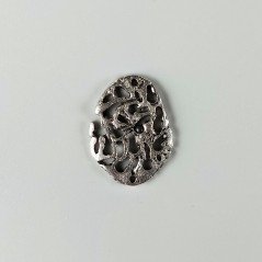 Connettore In Zama Forma Ovale Filigrana Ossidata 22X30mm-Argentato 1pz