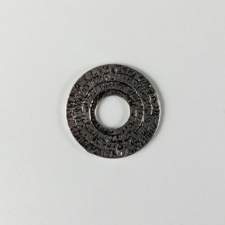 Connettore In Zama Forma Cerchio Forato Battuto Ossidata 30mm-Argentato 1pz