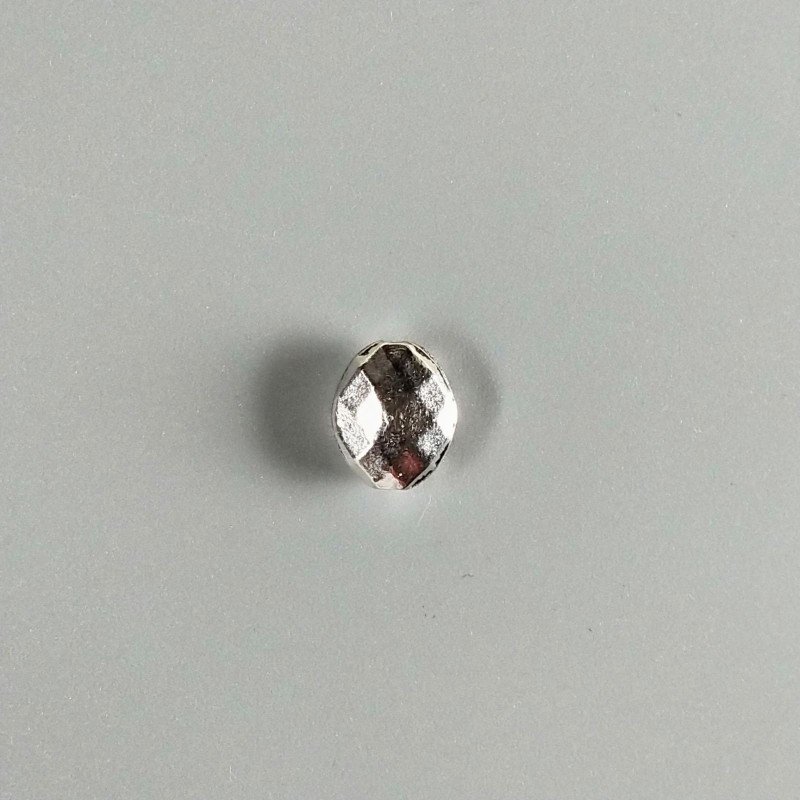 Distanziatore In Zama Forma Ovale Sfaccettata 11X13mm-Argentato 1pz