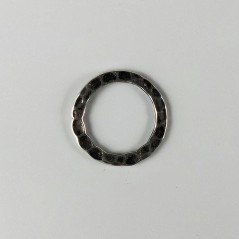 Connettore In Zama Forma Cerchio Ossidata Martellato mm-Argentato 1pz