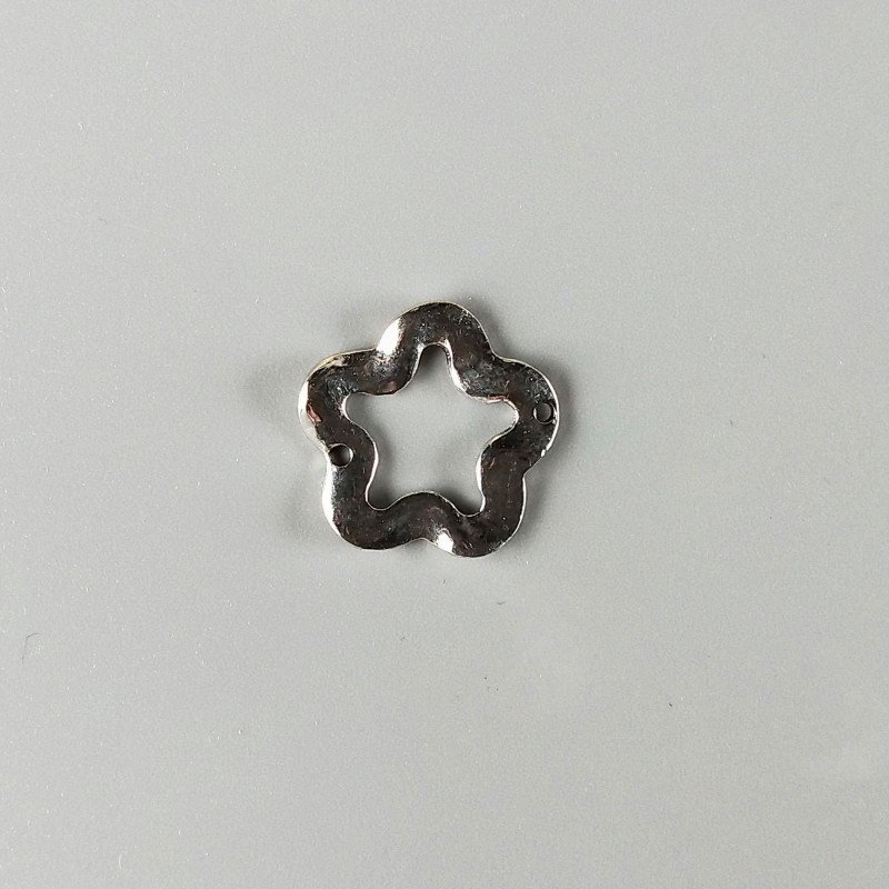 Connettore In Zama Forma Fiore 20mm-Argentato 1pz