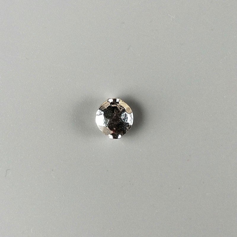 Distanziatore In Zama Forma Tondo Piatto Sfaccettato 12X11mm-Argentato 1pz