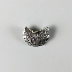 Connettore In Zama Forma Tondo Conchiglia Lavorato Ossidato 26X15mm-Argentato 1pz