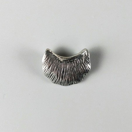 Connettore In Zama Forma Tondo Conchiglia Lavorato Ossidato 26X15mm-Argentato 1pz