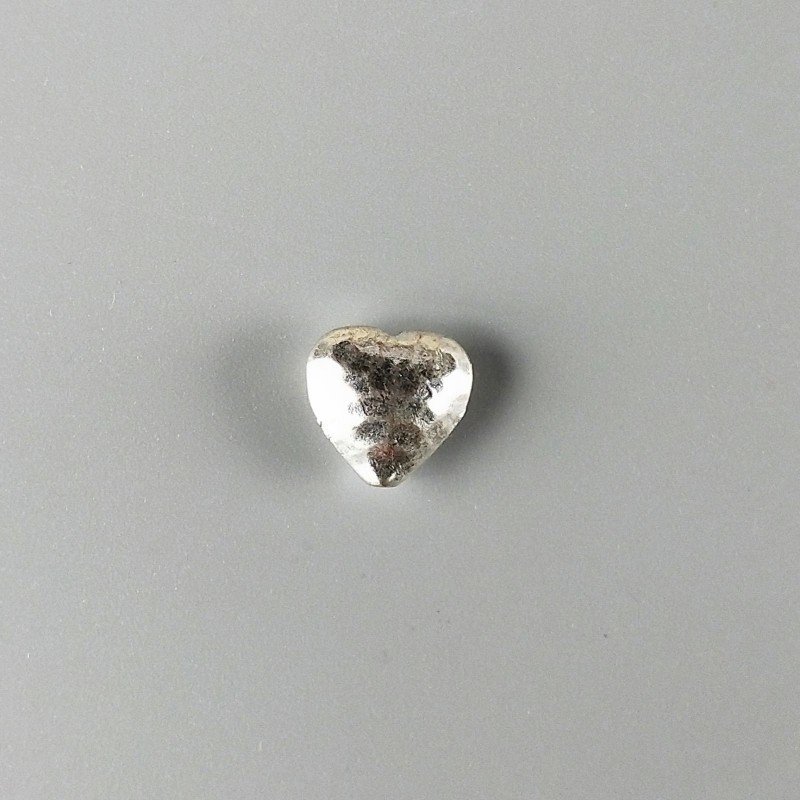 Distanziatore In Zama Forma Cuore Martellato 14mm-Argentato 1pz