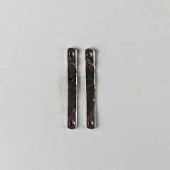 Connettore In Zama Forma Tondo Barretta Lavorate Ossidato 33X04mm-Argentato 1pz
