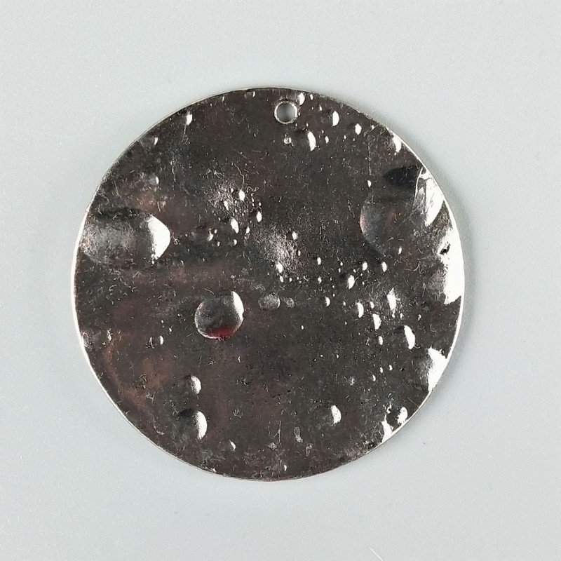 Ciondolo In Zama Forma Tondo Lavorato 49mm-Argentato 1pz