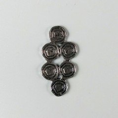 Connettore In Zama Forma Fantasia Ossidata Lavorato 21X41mm-Argentato 1pz