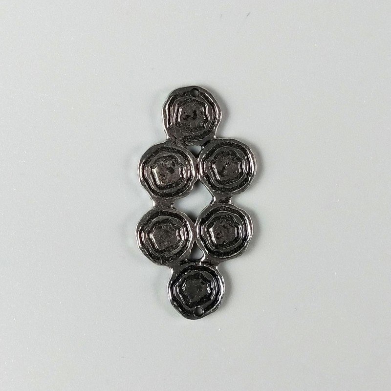 Connettore In Zama Forma Fantasia Ossidata Lavorato 21X41mm-Argentato 1pz
