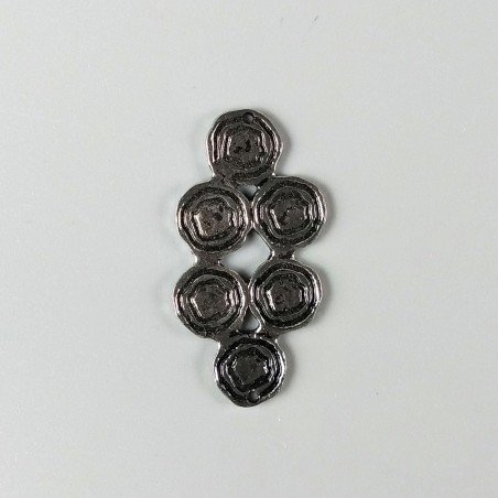 Connettore In Zama Forma Fantasia Ossidata Lavorato 21X41mm-Argentato 1pz