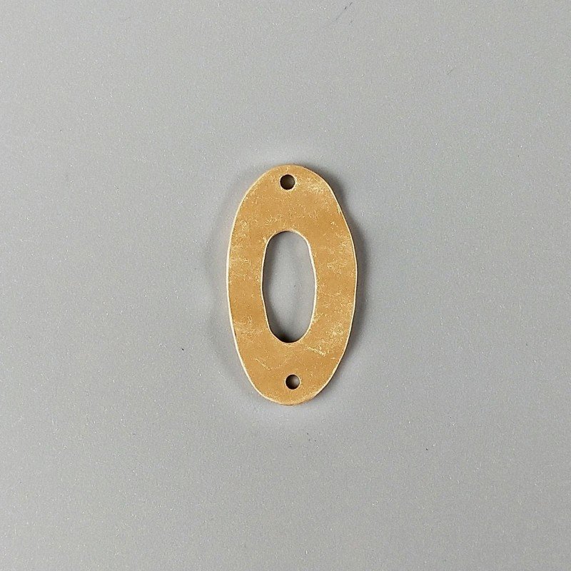 Connettore In Zama Forma Ovale Battuto 16X29mm-Dorato 1pz Connettore In Zama Forma Ovale Battuto 16X29mm-Dorato 1pz