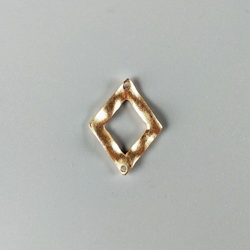 Connettore In Zama Forma Rombo 27X21mm-Dorato 1pz Connettore In Zama Forma Rombo 27X21mm-Dorato 1pz