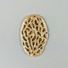 Connettore In Zama Opaco Forma Ovale Lavorato Filigrana 28X44mm-Dorato 1pz