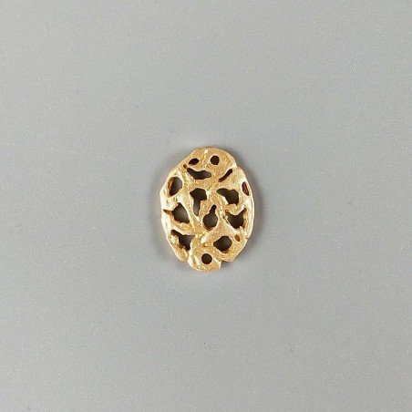 Connettore In Zama Opaco Forma Ovale Lavorato Filigrana 16X21mm-Dorato 1pz