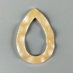 Connecttore In Zama Forma Gocce Battuto 53X36mm-Dorato 1pz
