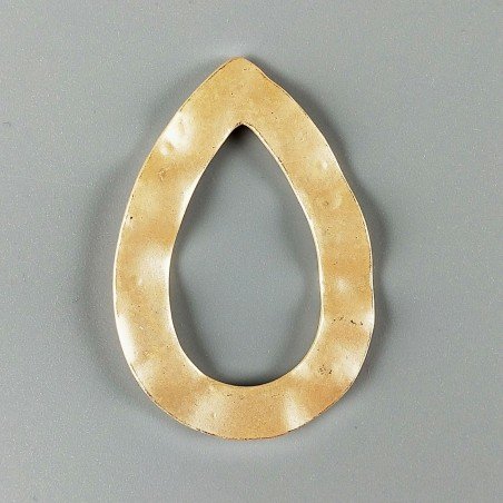 Connecttore In Zama Forma Gocce Battuto 53X36mm-Dorato 1pz