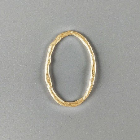 Connettore In Zama Opaco Forma Cerchio Ovale 25X38mm-Dorato 1pz