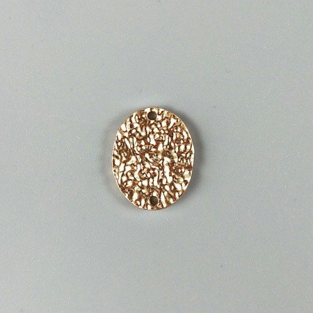 Connettore In Zama Opaco Forma Ovale Martellato 18X24mm-Dorato 1pz