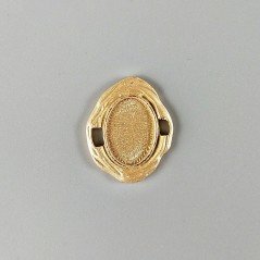 Connettore In Zama Opaco Forma Ovale 23X28mm-Dorato 1pz