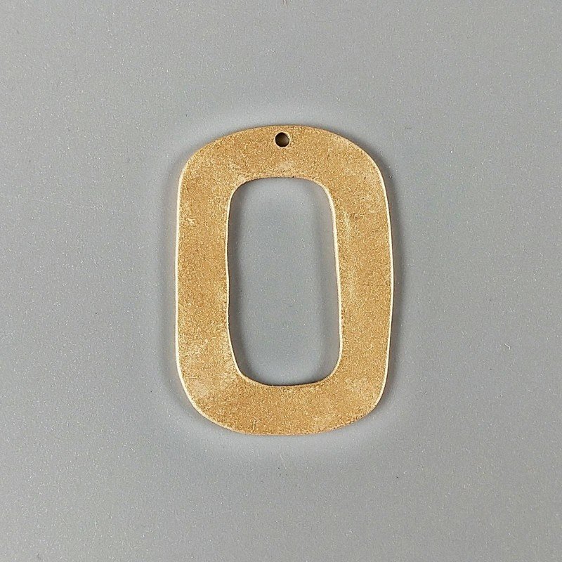 Ciondolo In Zama Opaco Forma Rettangolo 27X39mm-Dorato 1pz