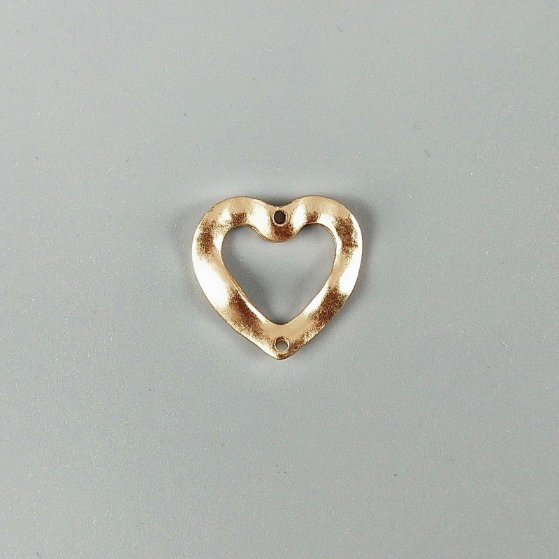 Connettore In Zama Opaco Forma Cuore 22X20mm-Dorato 1pz