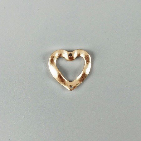 Connettore In Zama Opaco Forma Cuore 22X20mm-Dorato 1pz
