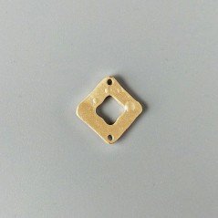 Connettore In Zama Opaco Forma Quadrata Martellato 16mm-Dorato 1pz