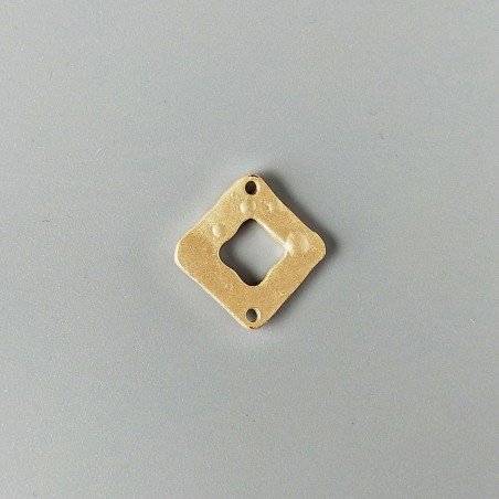 Connettore In Zama Opaco Forma Quadrata Martellato 16mm-Dorato 1pz