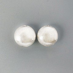 Distanziatore In Ottone Forma Tondo Piatto Satinato 16mm-Argentato 1pz