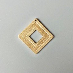 Connettore In Zama Opaco Forma Quadrata Martellato 25mm-Dorato 1pz