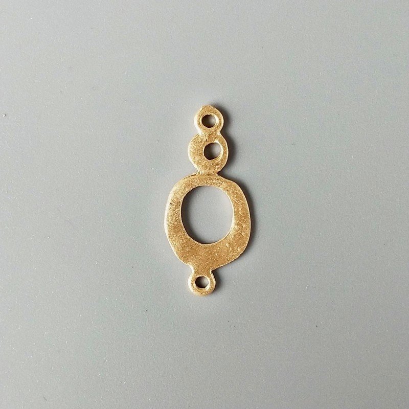Connettore In Zama Opaco Forma Fantasia Con Doppio Gancio 32X14mm-Dorato 1pz