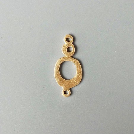Connettore In Zama Opaco Forma Fantasia Con Doppio Gancio 32X14mm-Dorato 1pz