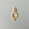 Connettore In Zama Opaco Forma Fantasia Con Doppio Gancio 32X14mm-Dorato 1pz