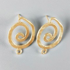 Base Per Orecchini In Zama A Perno Spirale 28mm-Dorato 1 paio