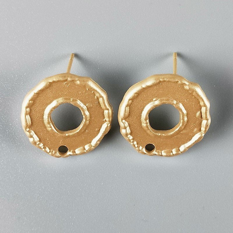 Base Per Orecchini In Zama A Perno Piastra Tondo Forato 20mm- Dorato 1 paio Base Per Orecchini In Zama A Perno Piastra Tondo Forato 20mm- Dorato 1 paio