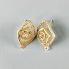 Base Per Orecchini In Zama A Perno Forma Rombo Spirale 24X16mm-Dorato 1 paio
