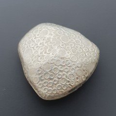 Distanziatore In Ottone Forma Sasso Lavorato Antico Tribal 30x30mm-Argentato 1pz