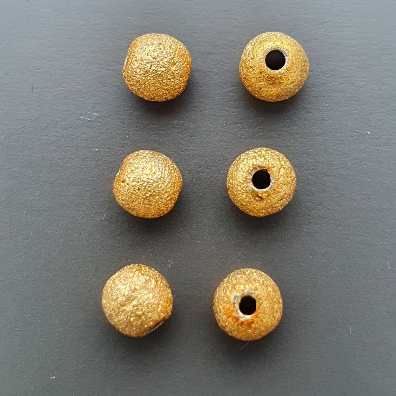 Distanziatore In Ottone Forma Tondo Satinato Diamantata 05mm-Dorato 40pz