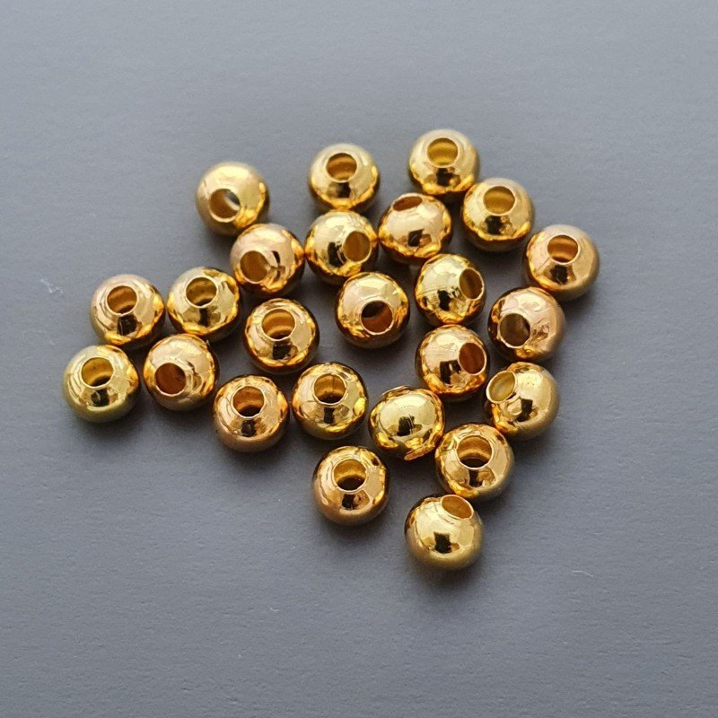 Distanziatore In Ottone Forma Tondo Liscio 04mm-Dorato 48pz