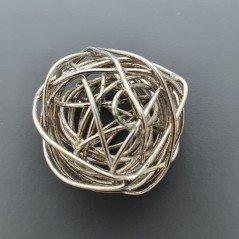 Distanziatore In Ottone Forma Tondo Filo Della Vita 18X20mm-Argentato 1pz