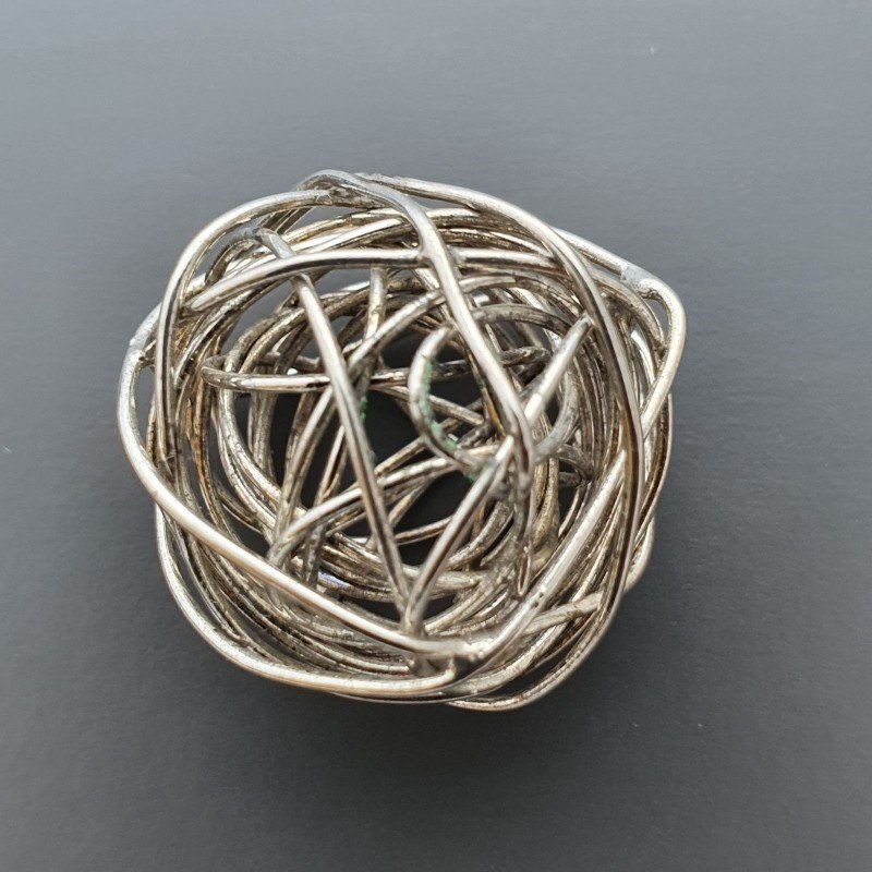 Distanziatore In Ottone Forma Tondo Filo Della Vita 18X20mm-Argentato 1pz