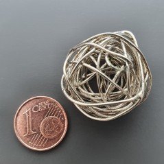 Distanziatore In Ottone Forma Tondo Filo Della Vita 18X20mm-Argentato 1pz