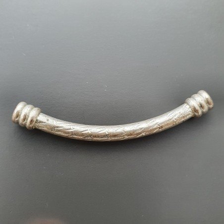 Distanziatore In Ottone Forma Cilindro Curvato Martellato 05X49mm-Argentato 1pz